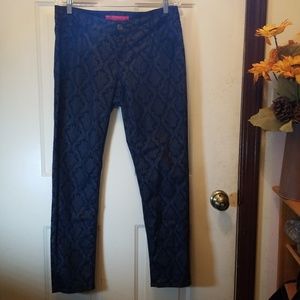 Blue & gray pattern jeans sz 14 nwot